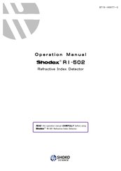 Shodex R I-502 Operation Manual