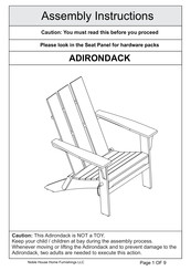 Noble House Home Furnishings Adirondack Assembly Instructions Manual