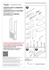 Martha Stewart CALIFORNIA CLOSETS CABINET WITH 3 DRAWERS Installation Manual