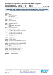Mayr EAS-Compact 49 Series Installation And Operational Instructions