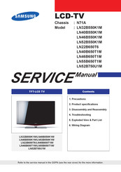 Samsung LN22B650T6 Service Manual
