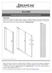 Dream Line ALLURE SHDR-4251728-01 Installation Instructions Manual