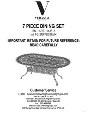 VERANDA CLASSICS FG-SNP7DS18MX Assembly Instructions Manual