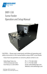 Delta Regis DRFF-530 Operation And Setup Manual