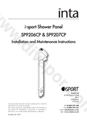 Inta i-sport SP9206CP Installation And Maintenance Instructions Manual