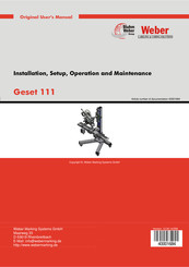 Weber Geset 111 Original User Manual
