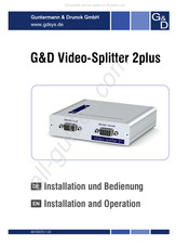 Guntermann & Drunck 2plus Installation And Operation Manual