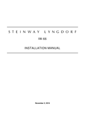 STEINWAY LYNGDORF IW-66 Installation Manual