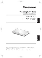 Panasonic WX-SR202P Operating Instructions Manual