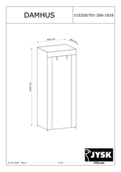 Jysk Damhus 115320/701-206-1018 Manual