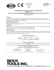 Sioux Tools 1453ES Instructions And Parts List