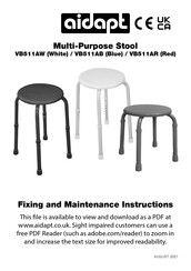 aidapt VB511AR Fixing And Maintenance Instructions