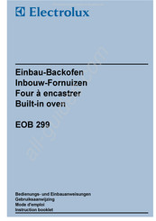 Electrolux EOB 299 Instruction Booklet