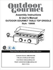 Outdoor Gourmet 158686 Assembly Instructions & User Manual