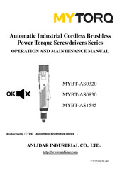 MYTORQ MYBT-AS0830 Operation And Maintenance Manual