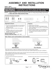 Vaxcel VX21111BZ Assembly And Installation Instructions Manual