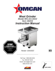 Omcan 46204 Instruction Manual