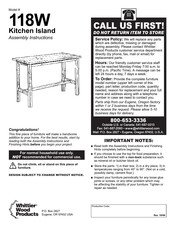 Whittier Wood Products 118W Assembly Instructions Manual