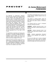 PREVOST Motorcoach XL Series Operator's Manual