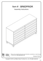 Walker Edison BR6DPRIDR Assembly Instructions Manual