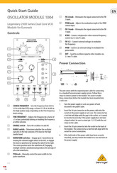 Behringer OSCILLATOR MODULE 1004 Quick Start Manual