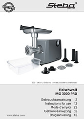 Steba MG 3000 PRO Instructions For Use Manual