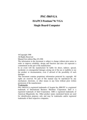IEI Technology PSC-586VGA Manual
