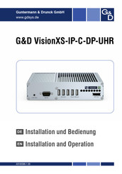 G&D VisionXS-IP-C-DP-UHR Assembly, Installation And Operation