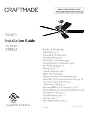 Craftmade FRM52 Installation Manual