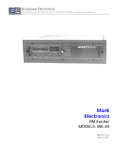 Broadcast Electronics Marti Electronics ME-40 Manual