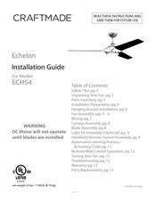 Craftmade Echelon ECH54 Installation Manual