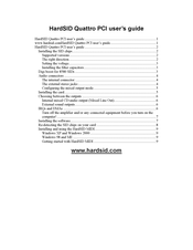 HardSID Quattro PCI User Manual