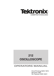 Tektronix 212 Operator's Manual