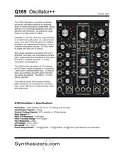 Synthesizers.com Q169 Oscillator++ Manual