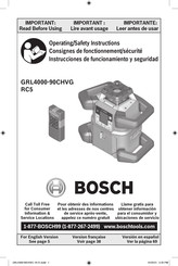 Bosch RC5 Operating/Safety Instructions Manual