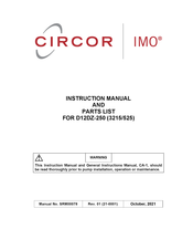 IMO CIRCOR D12DZ-250 Instruction Manual And Parts List