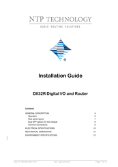 NTP Technology DX32R Installation Manual