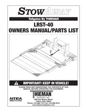 THIEMAN LRST-40 Owner's Manual & Parts List