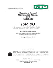 TURFCO Aerator PRO-26 Operator's Manual