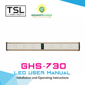 TSL Horti Tech GHS-730 Installation And Operating Instructions Manual