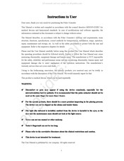Contec MDD93EEC Instructions To User