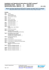 Mayr EAS-compact 49 0 Series Installation And Operational Instructions