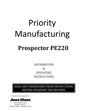 Jon-Don Prospector PE220 Information & Operating Instructions