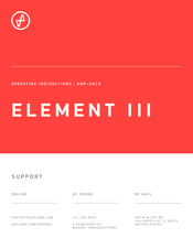 JDS Labs ELEMENT III Operating Instructions Manual