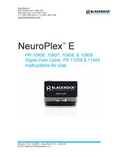 Blackrock Microsystems NeuroPlex E Instructions For Use Manual