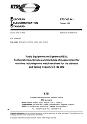 ETSI ETS 300 441 Instruction Manual