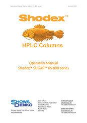 Shodex SUGAR KS-800 Series Operation Manual