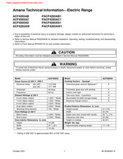 Amana ACF4265AB Technical Information