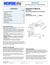 Morse 410 Operator's Manual