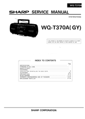 Sharp WQ-T37OA Service Manual
